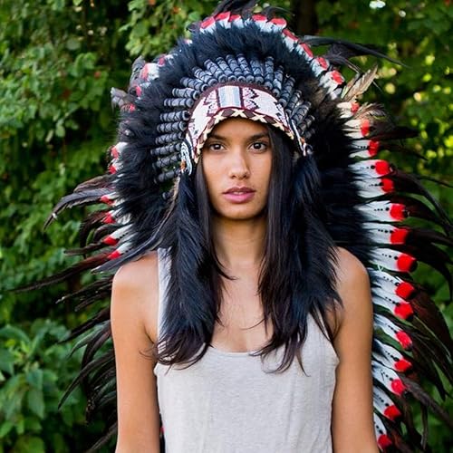 Miniatura 9 de Novum Crafts Feather Headdress  Native American Indian Inspired  Choose Color