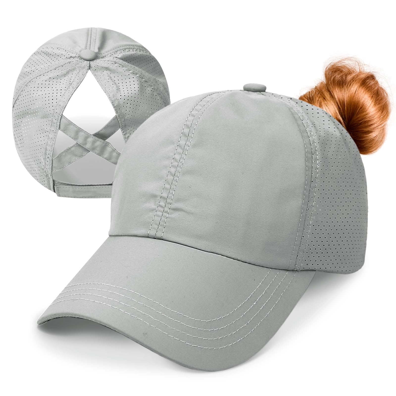 Basecap Damen Kappe Sommer aus Mesh Pferdeschwanz Cap Baseballmütze Schnell Trocknend | Atmungsaktiv | Leichte Sonnenschutz Kappe Verstellbare Baseball Cap Damen Freizeit Kappe