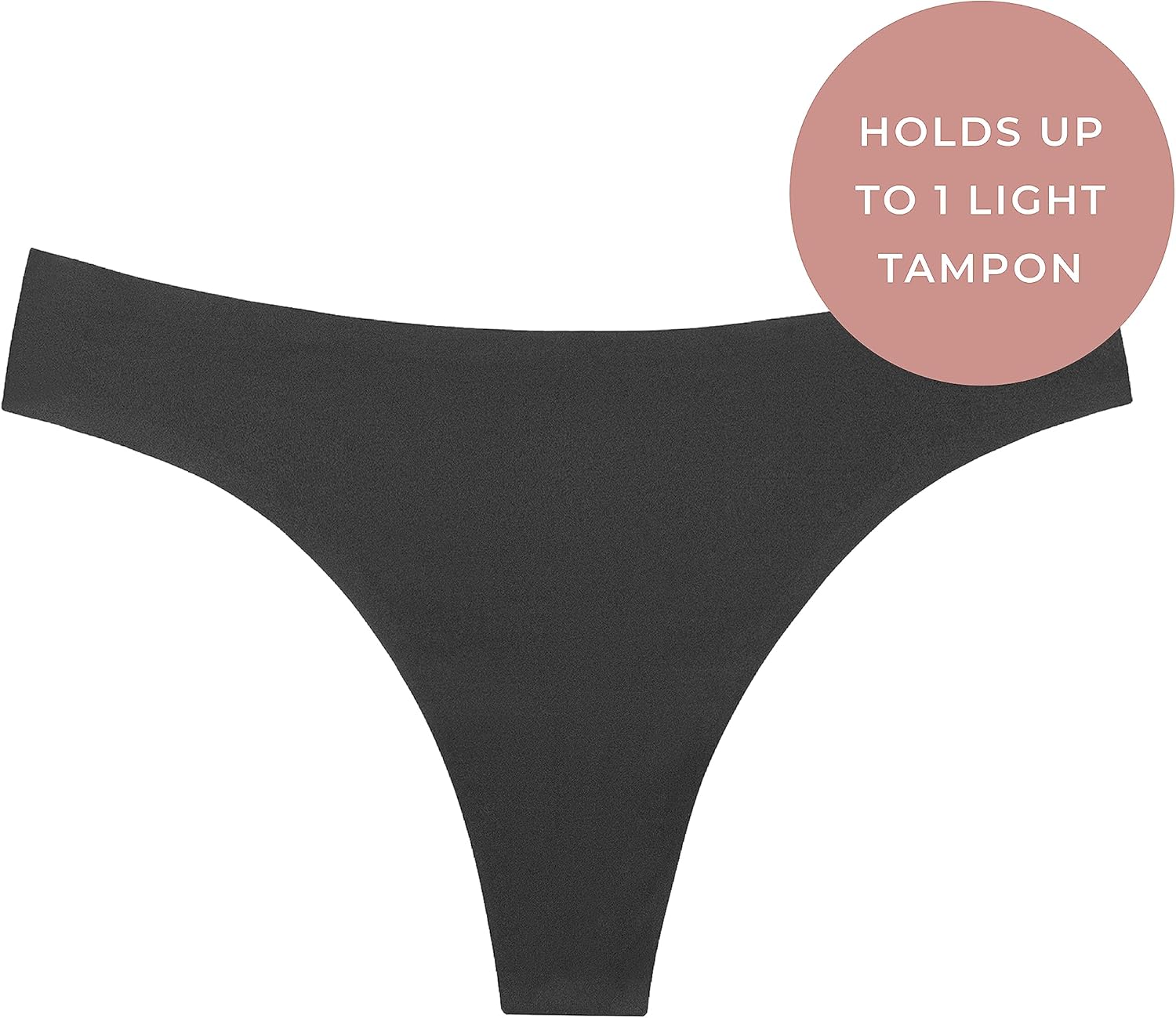 Proof. Thong, Light Absorbency Period Underwear for Women - Holds up to 1 Light Tampon - Washable Period Panties - Unders Collection - XL, Black - Image 7