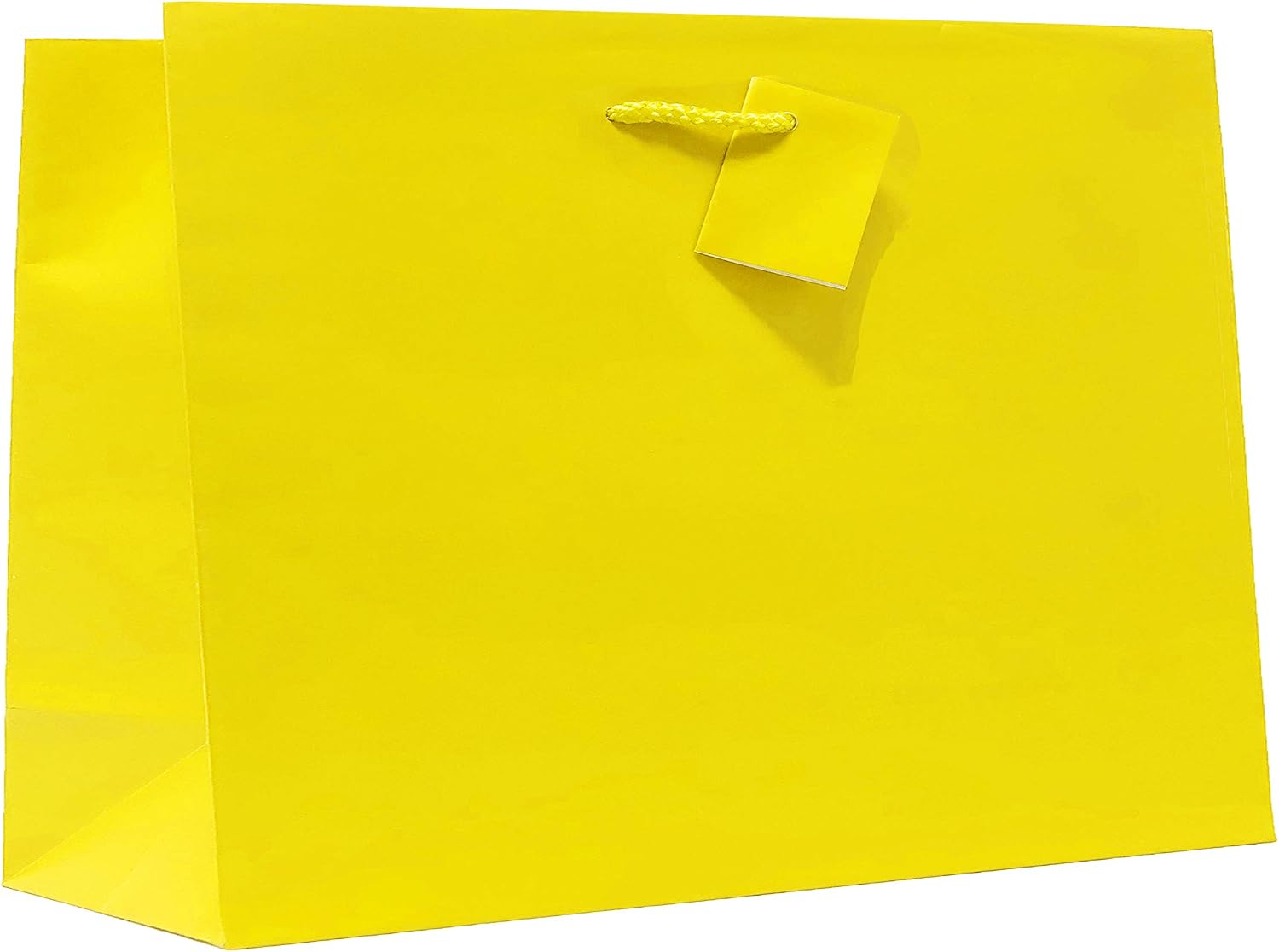 allgala Gift Bags, 12 Pack 16x12x6 Inch Extra Wide Vogue Bag Yellow Gift Bags with Handles for Birthday, Wedding, Party Supplies, Baby Shower, Holidays, Chirstmas