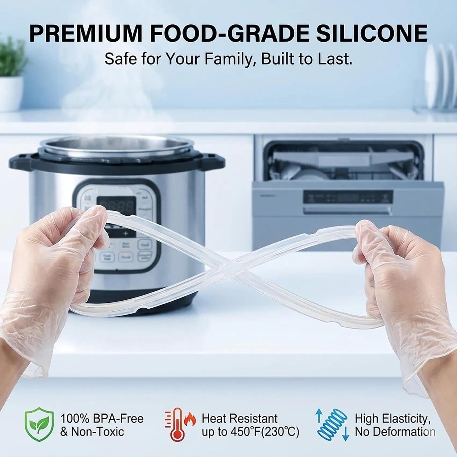 2-Pack Silicone Sealing Rings Compatible with Instant Pot 6 Quart & 5 Quart Sweet and Savory Replacement Parts for Flavor Separation Leak-Proof Accessories Fits Duo Lux Ultra Plus Viva Nova