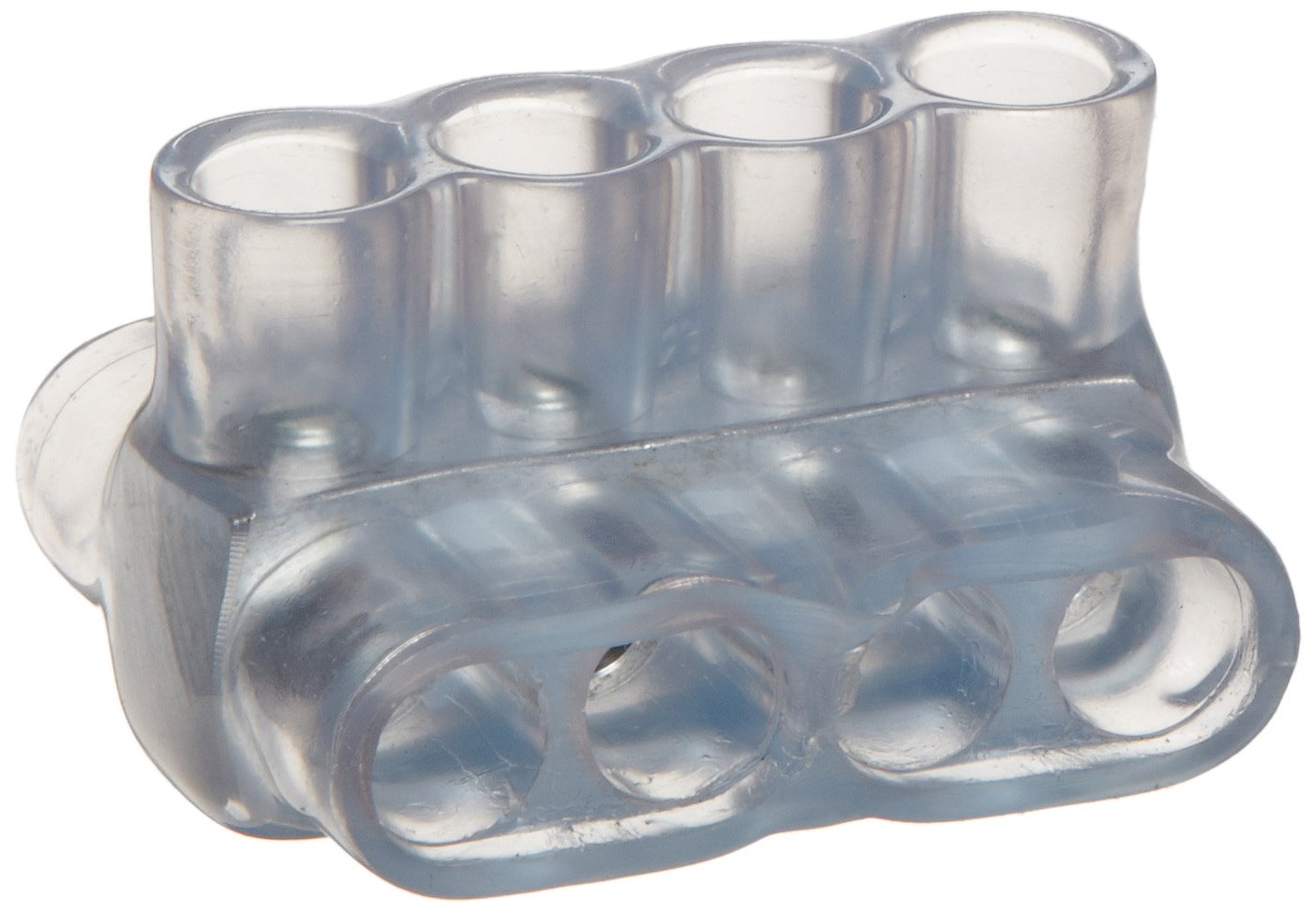 Morris Products 97316 Clear Insulated Multi-Cable Connector - Dual Entry 4 Ports 4 - 14 Wire Range, 1-Pack