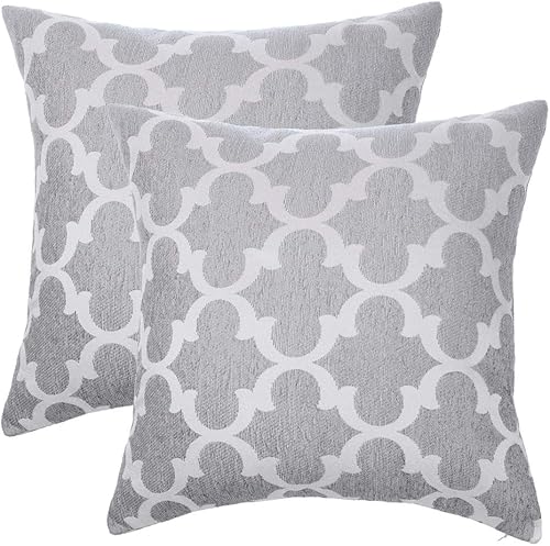 Paquete de 2 fundas de almohada decorativas de 18 x 18 pulgadas, fundas de cojín decorativas bordadas de doble cara, acogedoras, modernas, concisas,