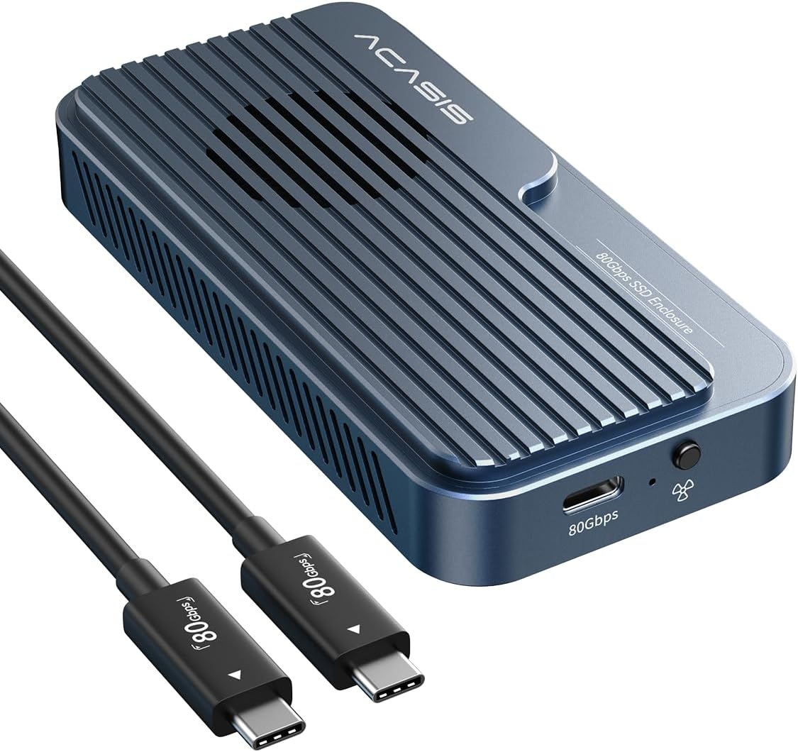 ACASIS 80Gbps M.2 NVMe SSD Enclosure, con Ventilador, Compatible con Thunderbolt5/USB4 V2.0 miniatura 1