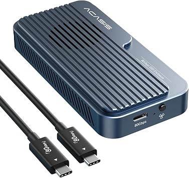 ACASIS 80Gbps M.2 NVMe SSD Enclosure, with Cooling Fan, Compatible with Thunderbolt5/USB4 V2.0, Back Compatible with Thunderbolt4/USB4 V1.0, USB3.2/3.1/3.0 TB501 ProPhantom Gray