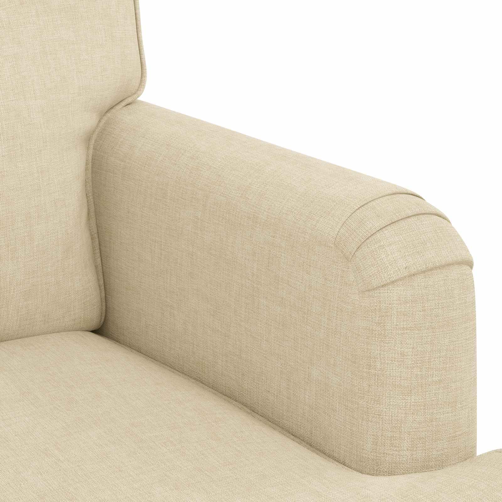 Mini Sofa 144x80x85 cm Creme mit Schwarzen Beinen Stoffbezug Ergonomisches 2-Sitzer Couch für Living Room Bedroom Erstwohnung Modernes Design Robustes Metallgestell