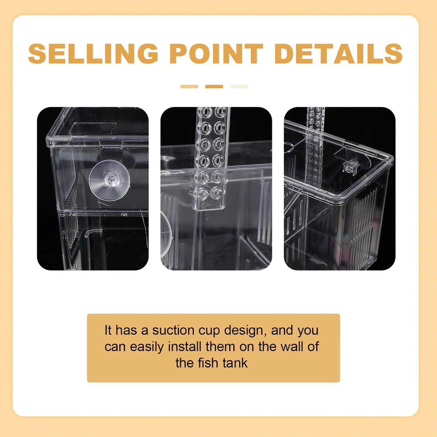 balacoo Hanging Aquarium Fish Breeding Box Isolation Incubator for Pregnant Guppies Fry Safe Material Cup Mount for Fish Tank Separation