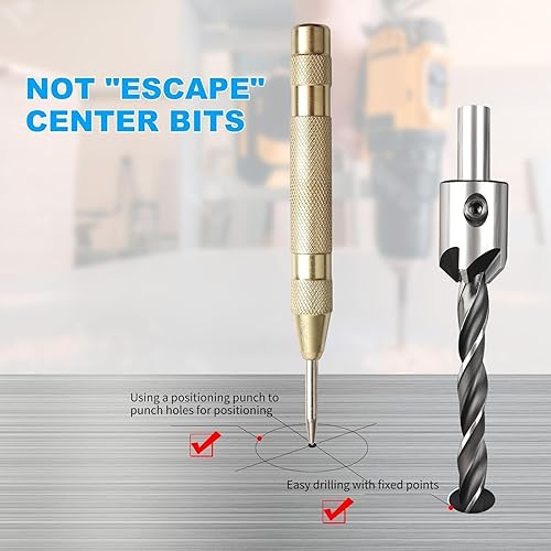 Miniatura 6 de Rocaris Paquete de 5 brocas escalonadas y 5 unidades de brocas avellanadas, revestimiento de titanio, 50 tamaños de brocas escalonadas para metal