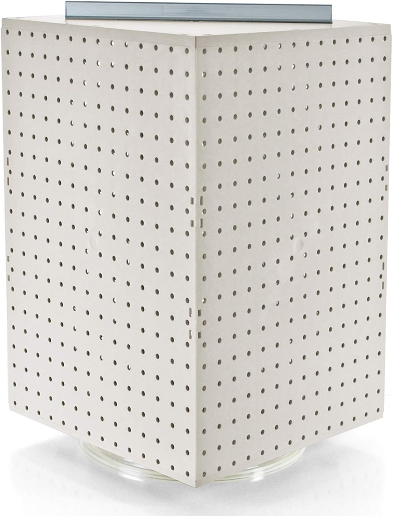 Azar Displays 701414-WHT Rotating Display Stand - 4-Sided Display Racks for Craft Shows - Peg Display Carousel (14” W x 14” D x 20” H) - Easy Assemble Revolving Display for Retail - Pegboard Organizer (White)