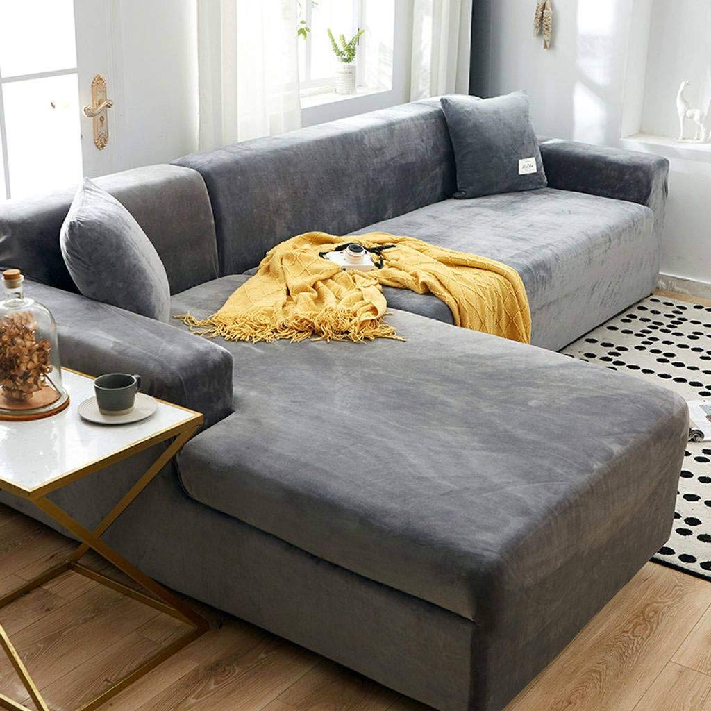 Housse de canapé extensible 3 places velours pour un salon chaleureux