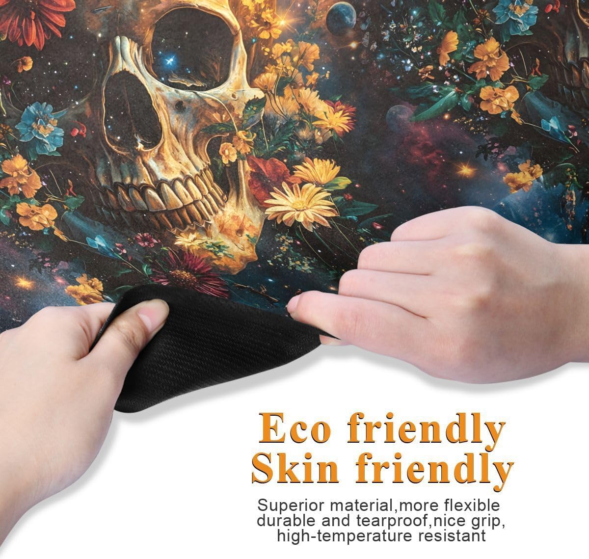 ALAZA Skull Starry Sky Yoga Mat Non Slip Fitness Exercise Mat, Workout Mat for Yoga, Pilates and Floor Exercises