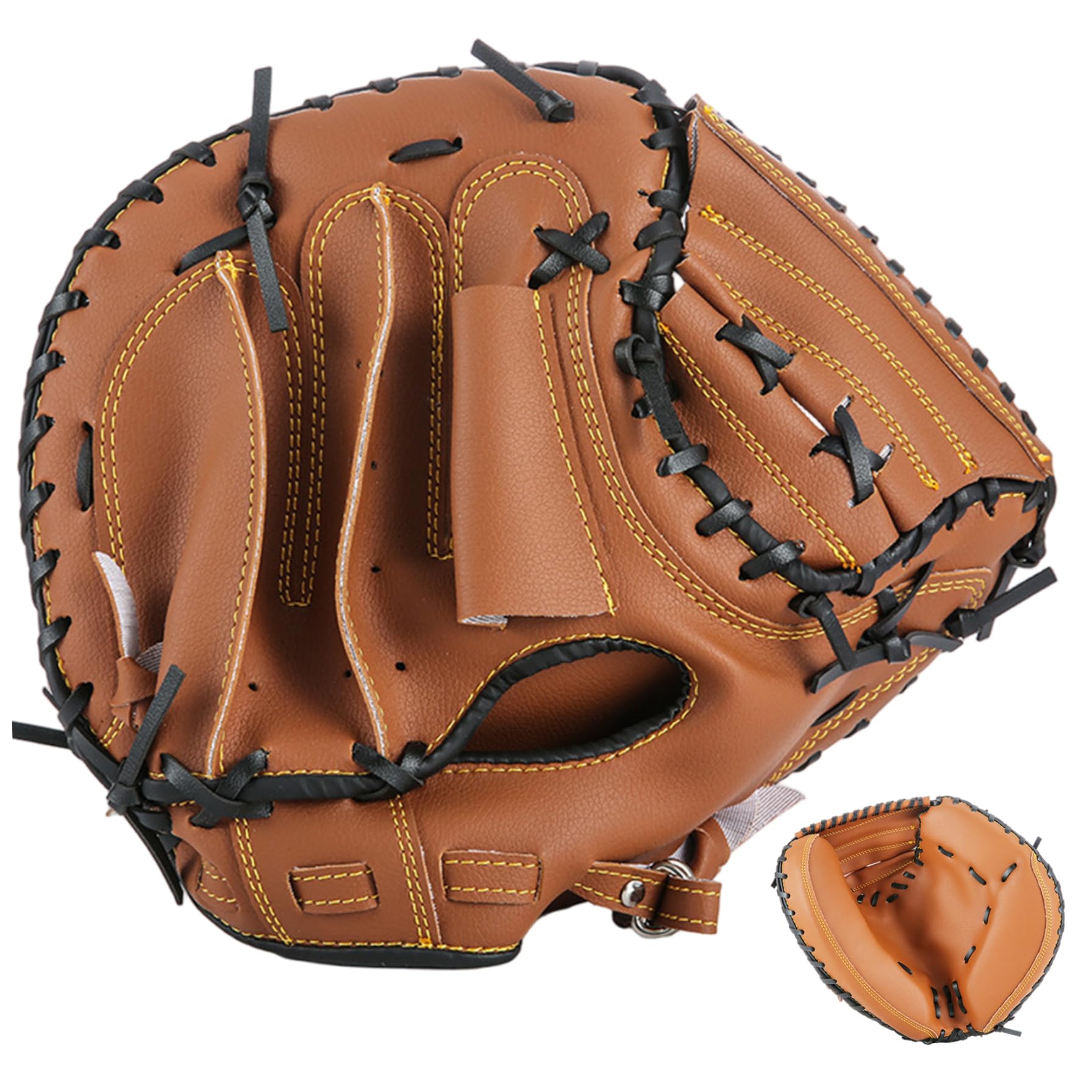 Guanto da baseball per adulti, guanto da ricevitore softball da 12, 5 pollici, guantoni da softball in pelle PVC ispessita, da baseball riutilizzabile per lanciatore di, da
