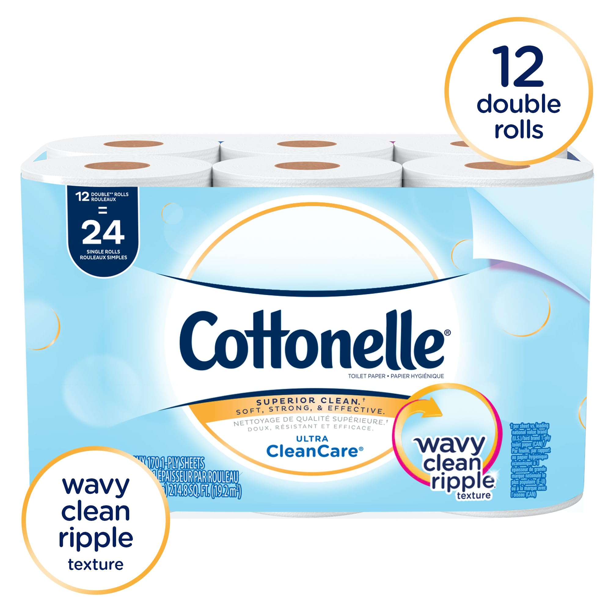 Cottonelle profesjonalny papier toaletowy Ultrasoft luzem dla biznesu (12456), standardowe rolki papieru toaletowego, 48 rolek/etui dla biznesu (4 opakowania po 12)