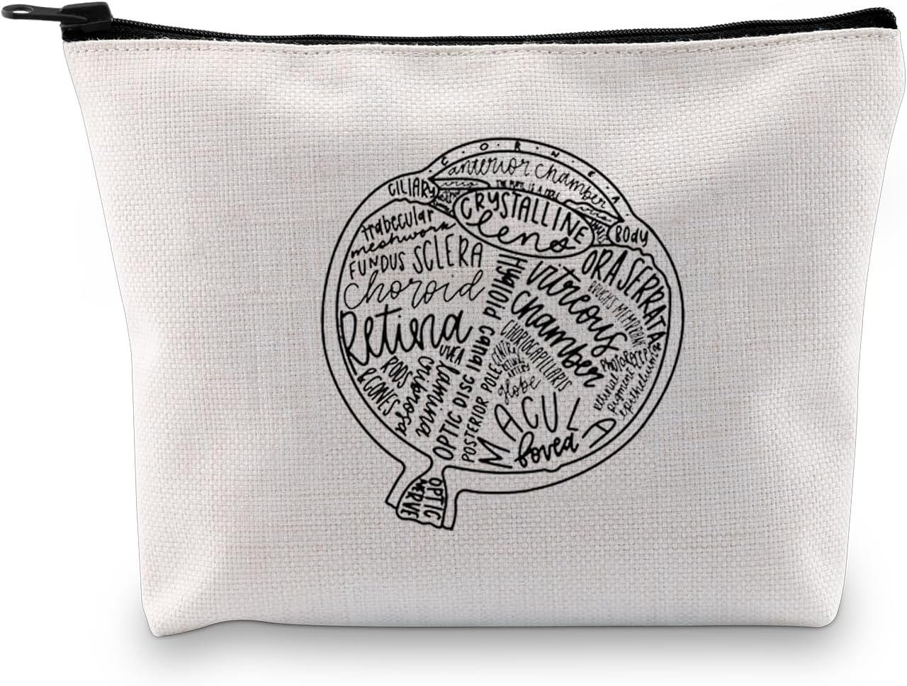 JXGZSO Optometrist & Ophthalmologist Cosmetic Bag - Eye Print Makeup Bag with Optometry Technician Gift Option