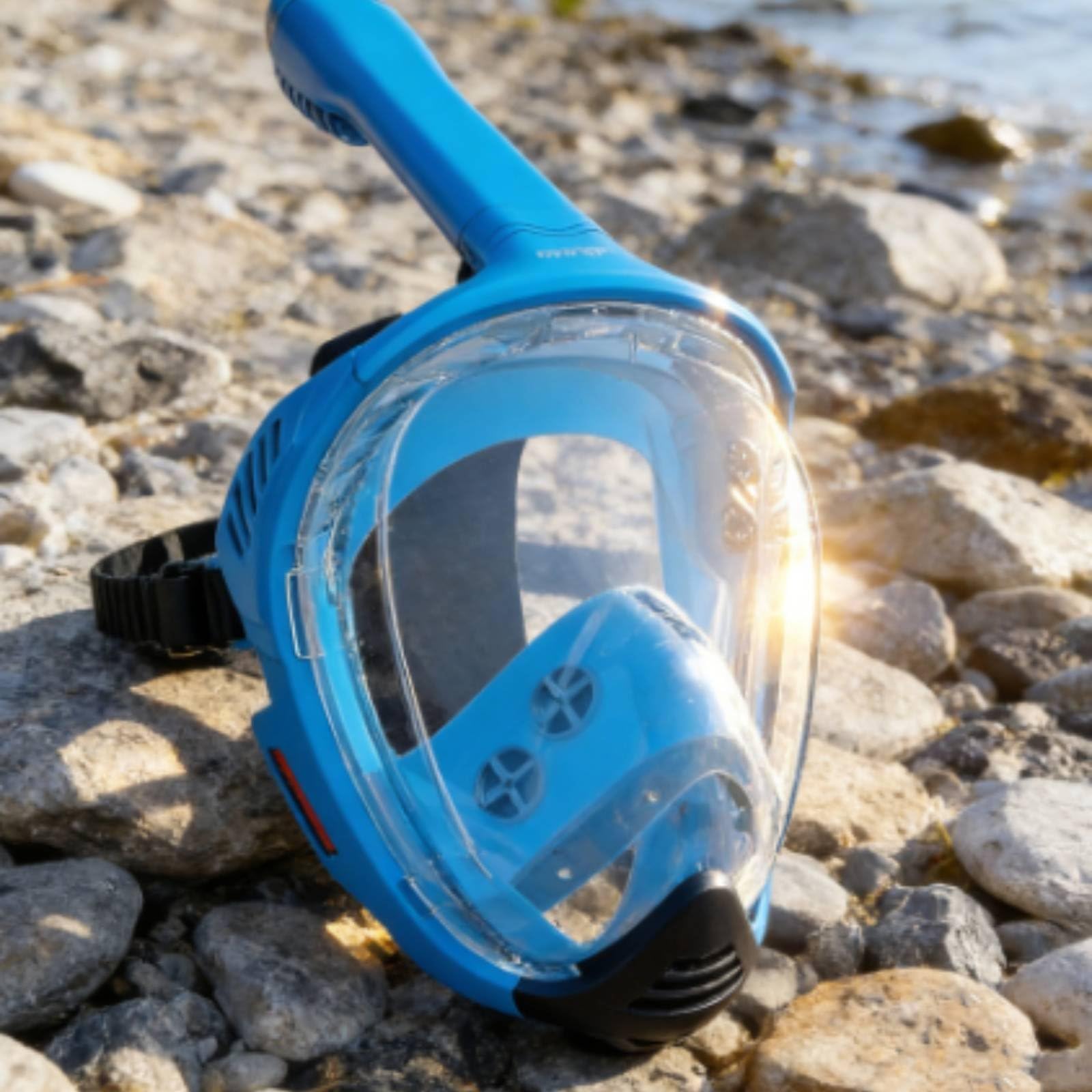KESOTO Máscara de Snorkel de Cara Completa Gafas Tubo Visor Plegable con de Respiración Seco y Ajuste Facial Adecuada para Adultos y Niños en Natación