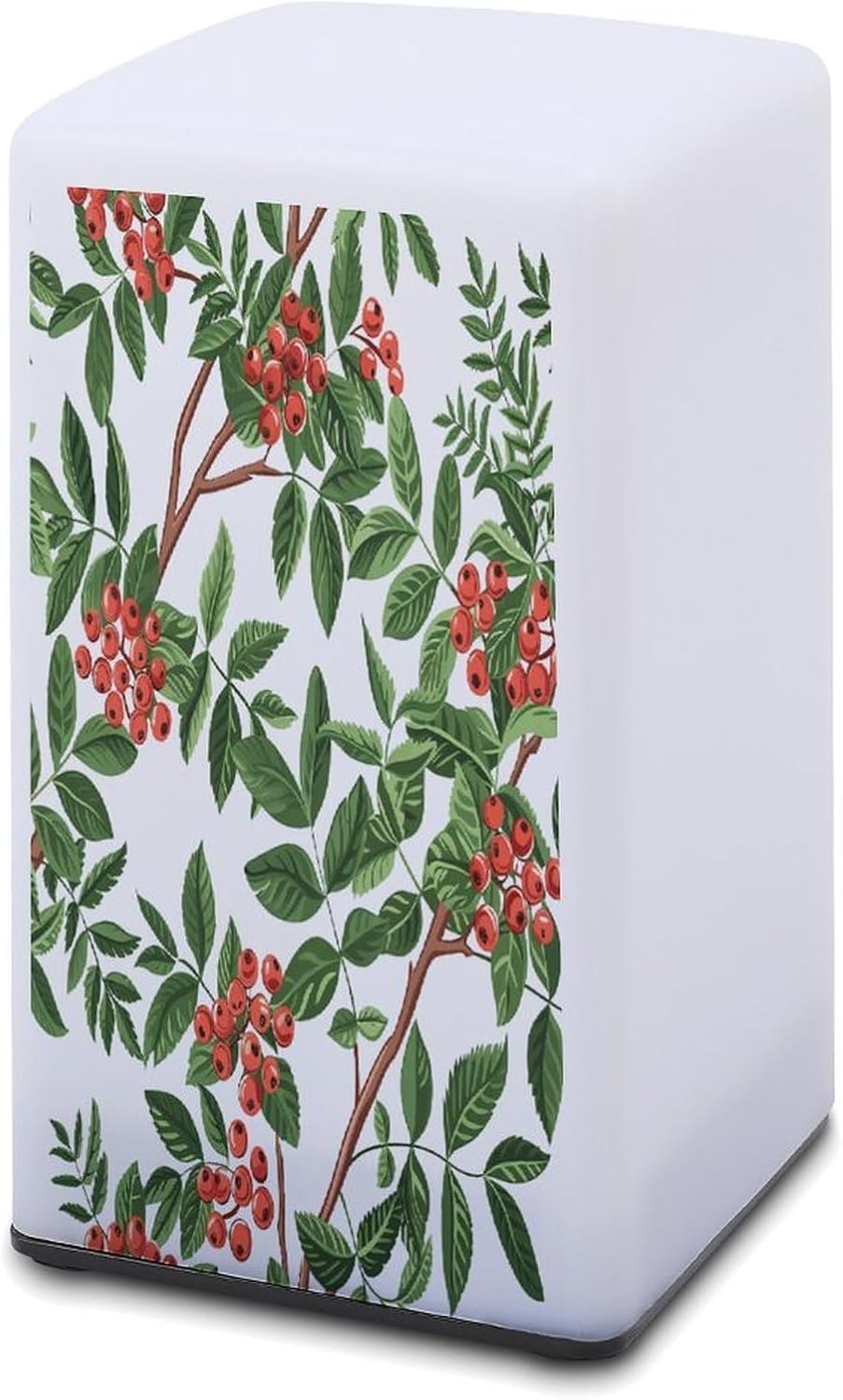 Cordless Night Light Battery Powered Dimmable Lamp for Reading Red Berry Art Small Desk Lamp for Bedroom Living Room Office