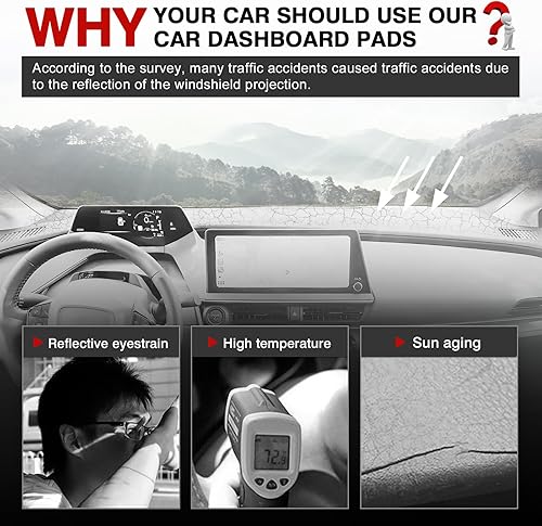 Vista 167 de Autorder Alfombrilla para tablero de instrumentos para Toyota 4Runner 1990-1995, accesorios para camioneta, cubierta de salpicadero, alfombrilla