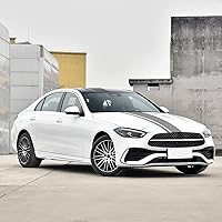 Vista 3 de 3 piezas de calcomanías adhesivas para capó de coche, techo, estilo deportivo modificado, rayas, calcomanías gráficas, vinilo, calcomanías