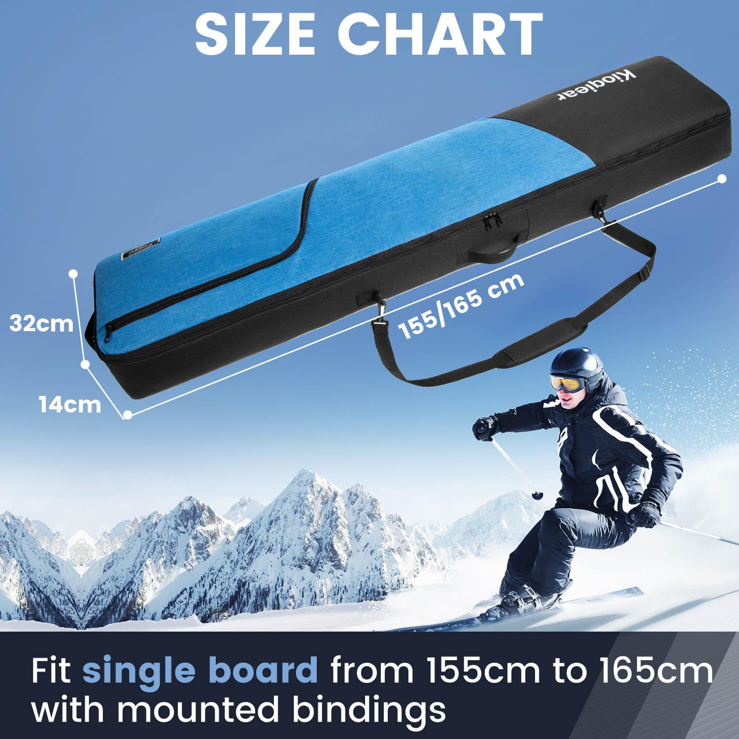 Amazon.com : Kioqiear Snowboard Bag Reinforced Padded snowboard