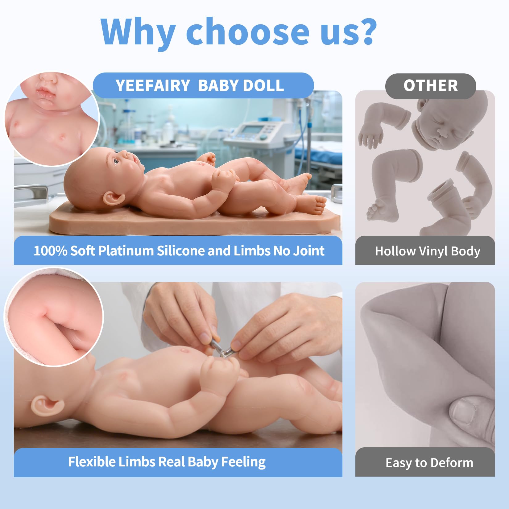 Realistische Silikon Anatomie-Puppe 39cm 1,8kg Lebensechte Neugeborene Junge mit Offenen Augen Hyperrealistisches Medizinisches Übungsmodell für Hebammenschulung & Emotionale Therapie, Natur