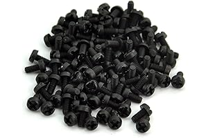 Electronics-Salon Premium 100-Pack Black Nylon Machine Screws (M3 x 6mm)