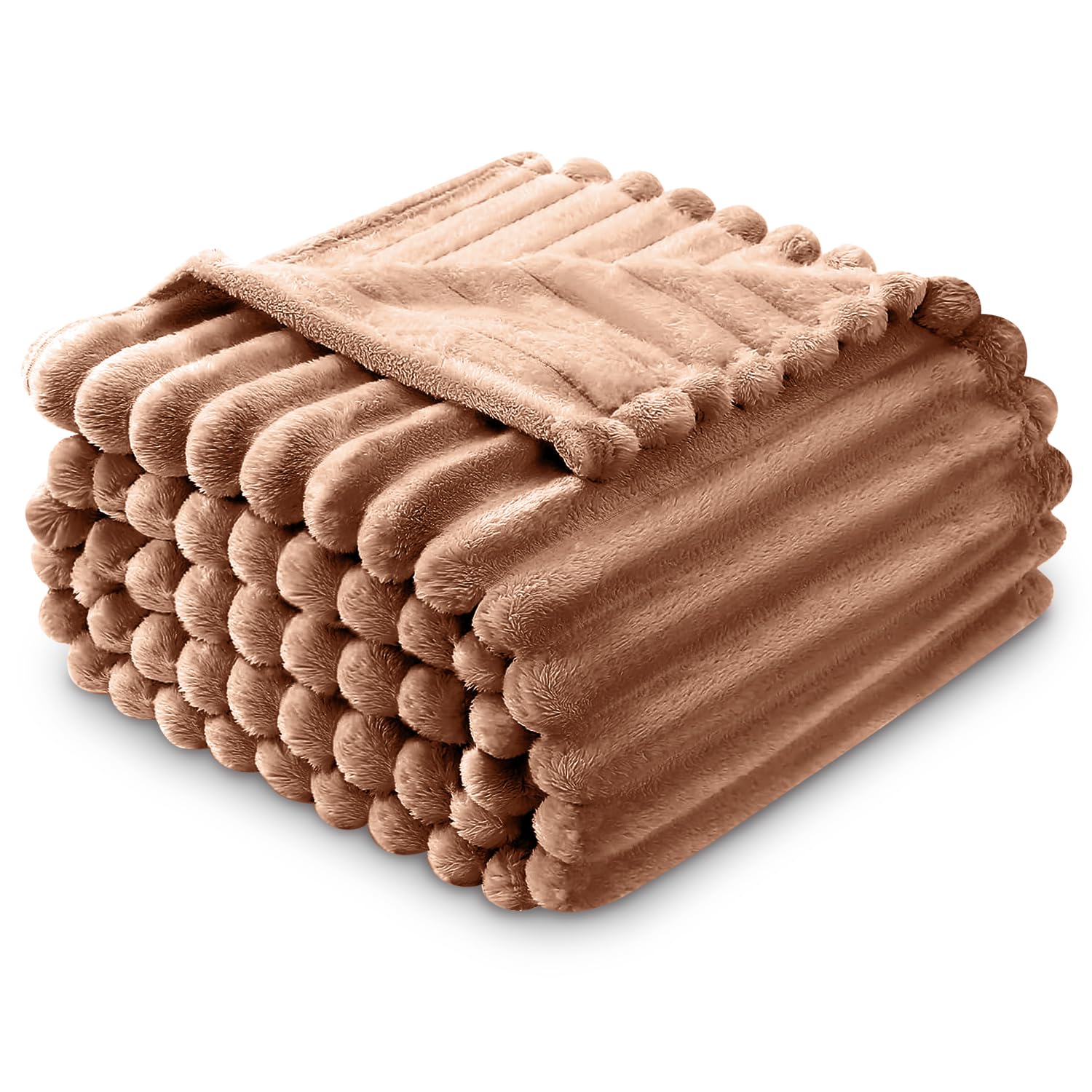Gc Gaveno Cavailia Mink Fleece Blankets Double (150X200cm) - Ribbed Cosy Bed Throw Blanket - Exra Warm Throws For Sofas, Chair, Couch, Settee - Snuggle Blankets & Throws - Super Soft