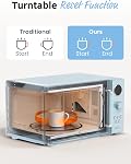 COMFEE' Fours à micro-ondes rétro, micro-onde petite avec 6 Menus automatiques, 0.9 Cu.ft Micro-ondes Compacts avec cuisson en plusieurs étapes, fonction Mute, LED numérique, Green/900W, CMO-MMP02AA(GN)