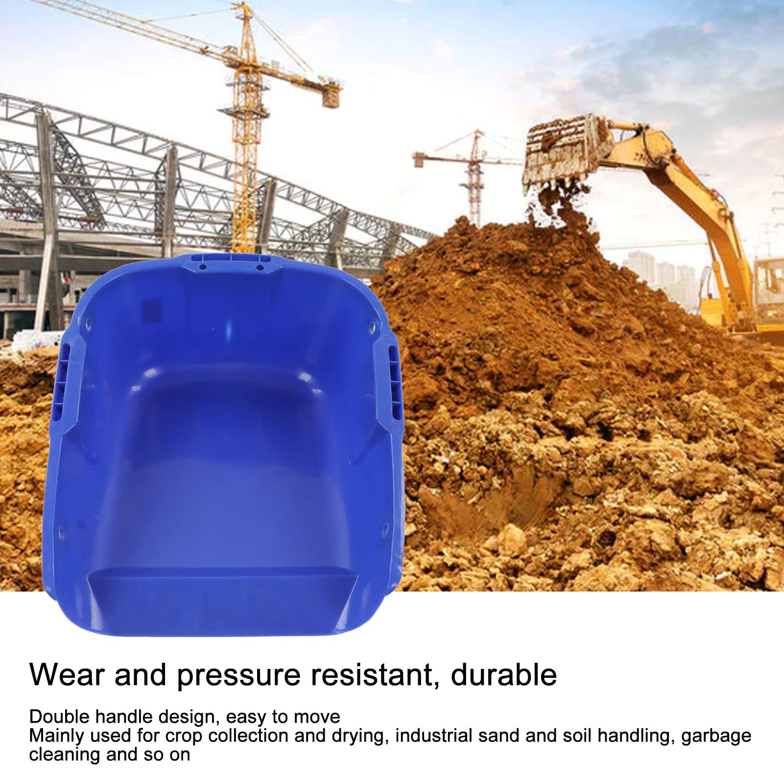 Generic Recogedor Grande de Plástico Resistente con Doble Asa, Recogedor Resistente para un Secado Eficiente del Grano (Blue)