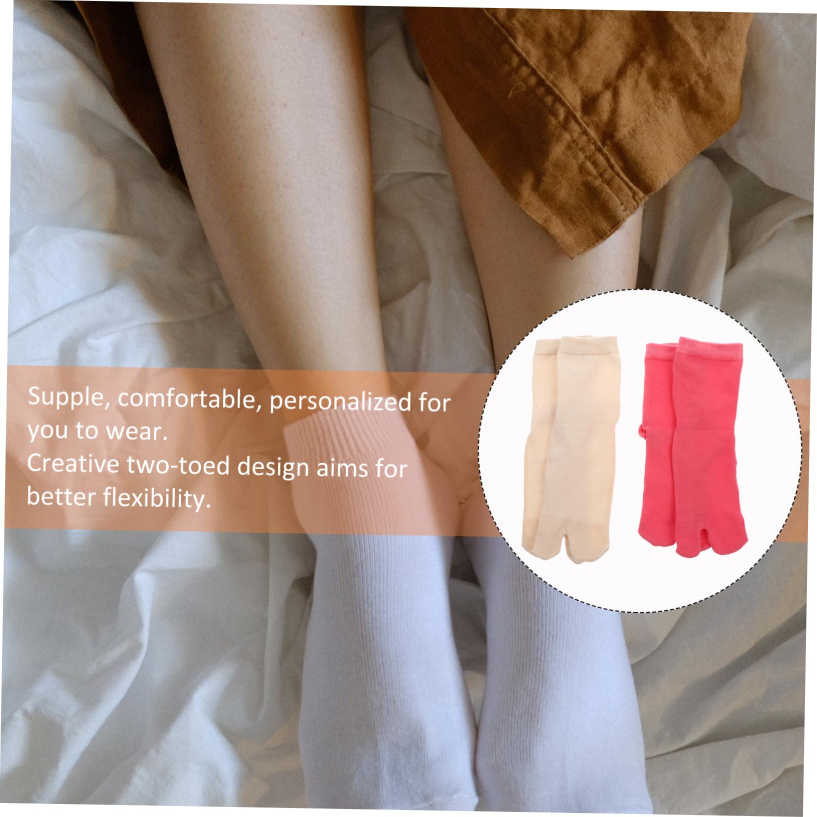 COSMEVIVI 2 Pairs Women's Toe Topper Socks Mesh Socks for Women Lightweight Skin-friendly Cotton