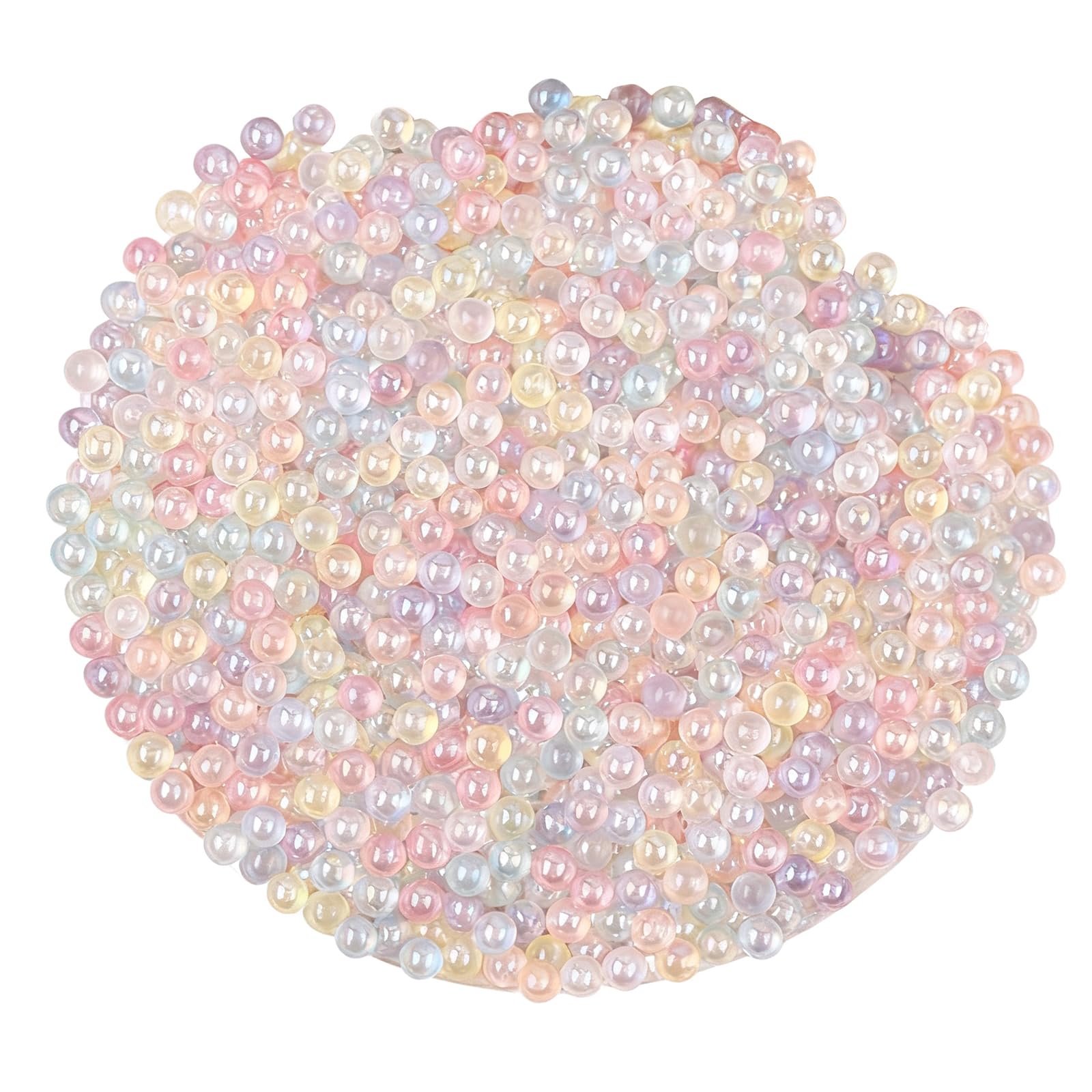 Tsophreniq Round Beads with Coating for Jewelry Making Colorful Craft Without Hole for Bracelets Beading Project for Necklace Bracelets