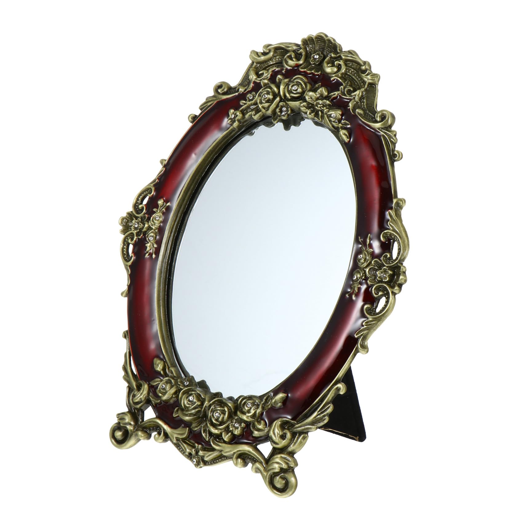 Miroir de maquillage de table rétro en métal pour bureau et commode