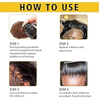 Vista 6 de Mousse de fusión de tinte de encaje para pelucas, tupés y postizos, juego de herramientas de acabado natural y pegamento (marrón oscuro)