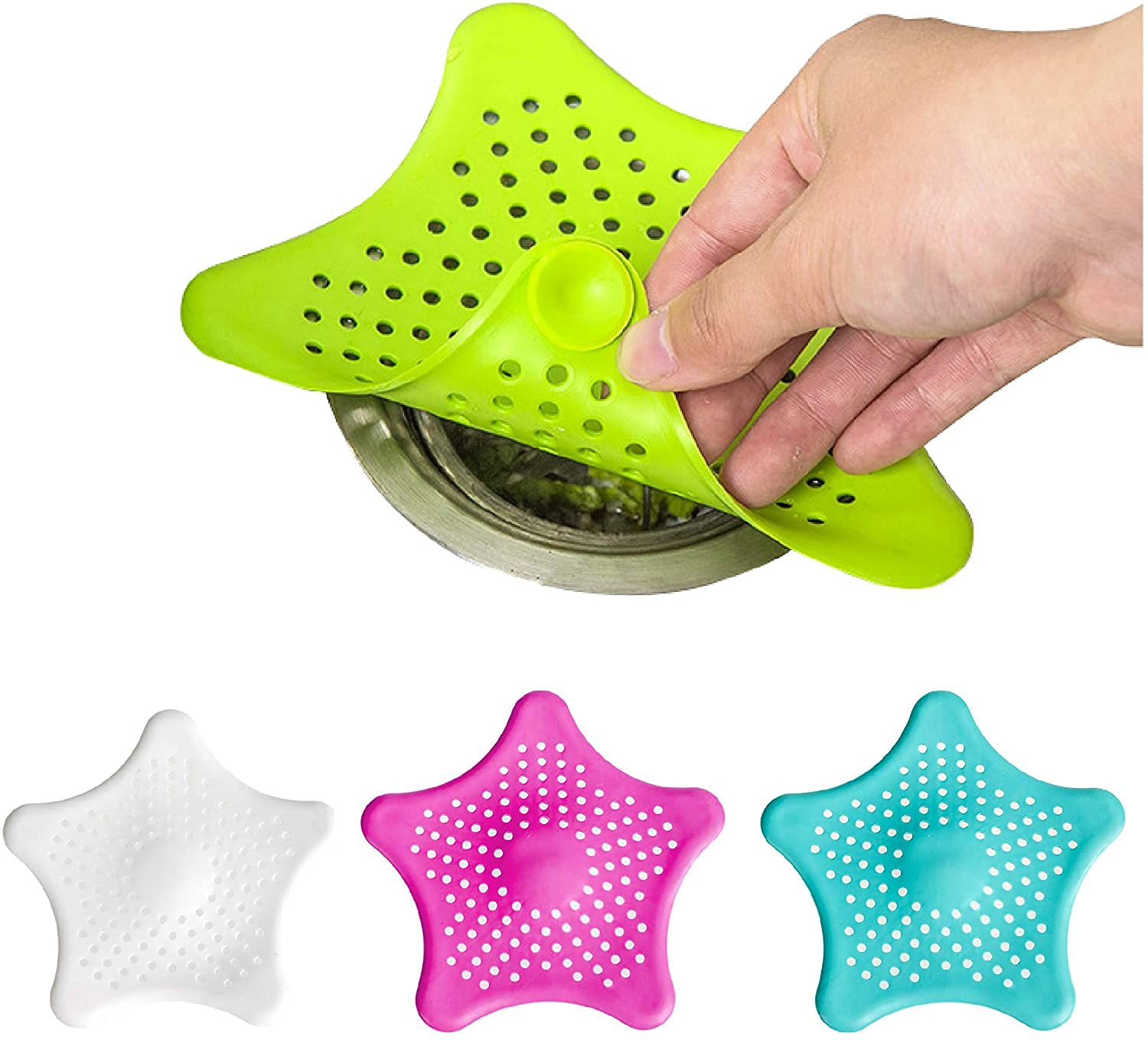 (4 Pack ) Shower Drain Hair Catcher Silicone Drain Covers ,Sink Strainer for Kitchen and Bathroom, Sink Drain Hair Stopper, Shower Drain Hair Trap with Suction Cups (B09NP58YV9) Amazon Price History, Amazon Price Tracker