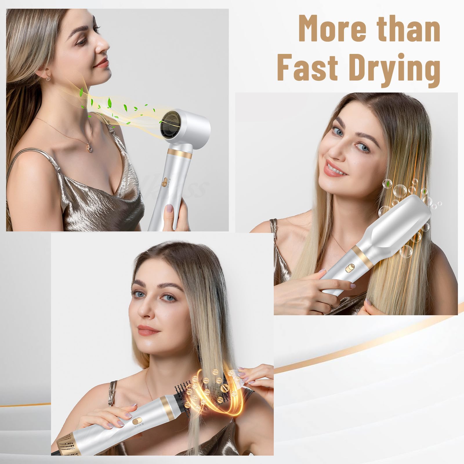 Cepillo secador de pelo Air Styler 5 en 1, moldeador Desmontable multifuncional con Iones Negativos Secador, Rizador y Cepillo Térmico para Cabello Seco, Liso y Rizado