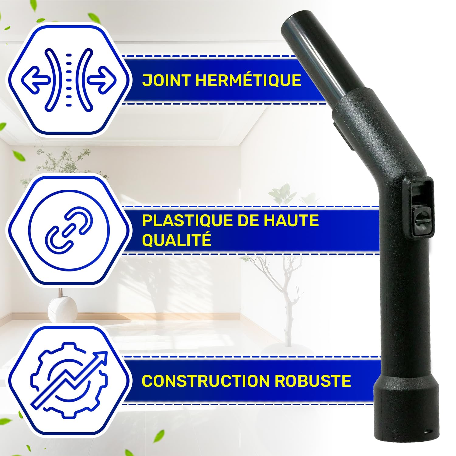 Poignée Universelle Aspirateur 35 Mm Avec Raccord 40 Mm - Compatible Multi-Marques, Réglable Et Ergonomique