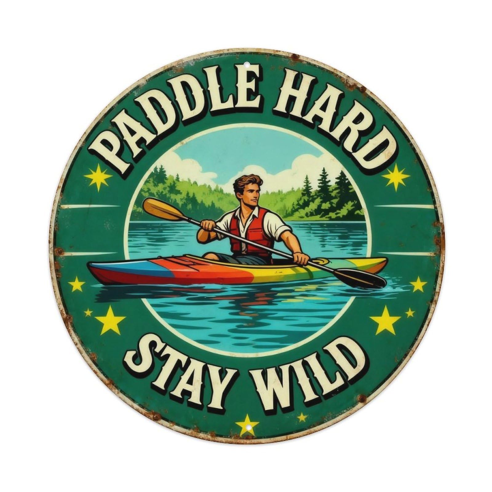 Retro Kayak Adventure Tin Sign Metal Tin Sign Plaque