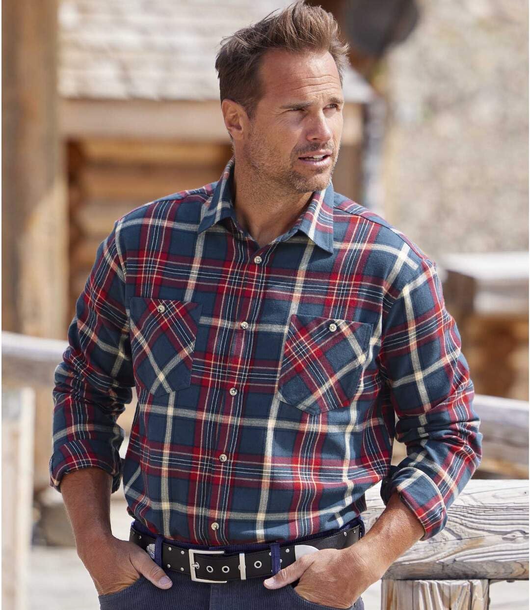 ATLAS FOR MEN - Camicia a Quadri in Flanella - Manica Lunga - Disponibile nelle Taglie Grandi