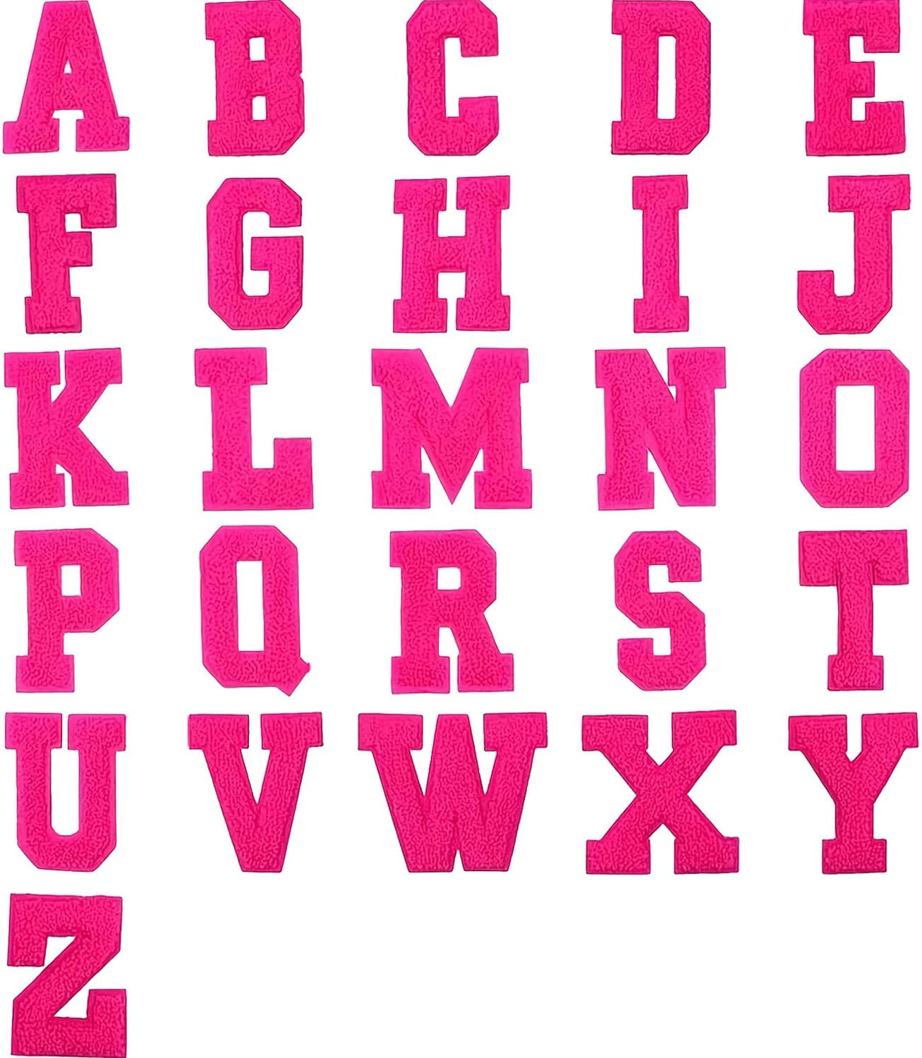 Alphabet Chenille Letter Patches Iron-on/Sew on, 130 Pieces, 5 Colors, A-Z Varsity Letters for DIY Crafts of Bags Backpacks Hat Clothes