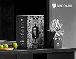 BRODARK Kitchen Knife Set with Block, 15-Piece Knife Block Set with Built-in Sharpener, High Carbon Stainless Steel Kitchen Knives Set for Kitchen, Shark Series