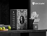 Vista 7 de BRODARK Kitchen Knife Set with Block - 15-Piece Knife Block Set with Built-in Sharpener - High Carbon Stainless Steel Kitchen Knives Set for Kitchen