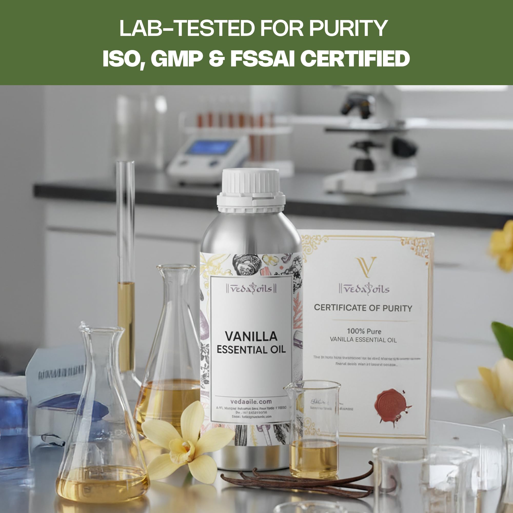 VedaOils Vanilla Essential Oil for Skin and Hair 100ml – Pure & Natural Vanilla Essential Oil for Diffusers, Home Fragrance, Candle & Soap Making and Aromatherapy - Image 6 thumbnail