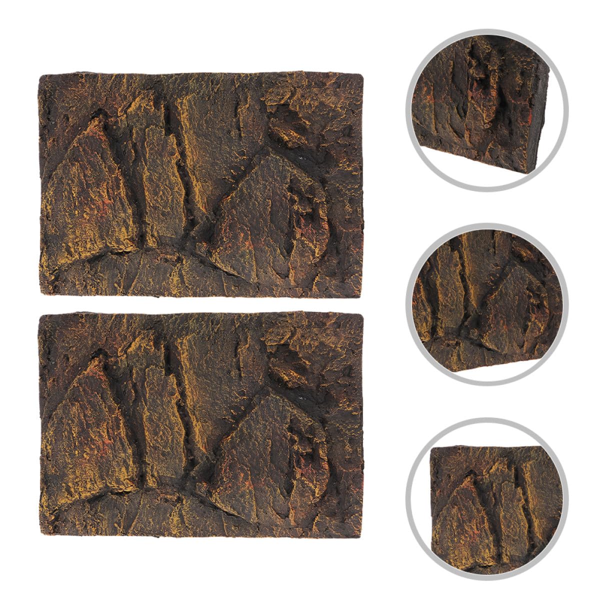 LALAFINA Fondo Decorativo para Terrario de Reptiles 3D en PU, Tablero de 2 Piezas Aspecto Natural y Alta Simulación para Acuarios y Cajas de Reptiles