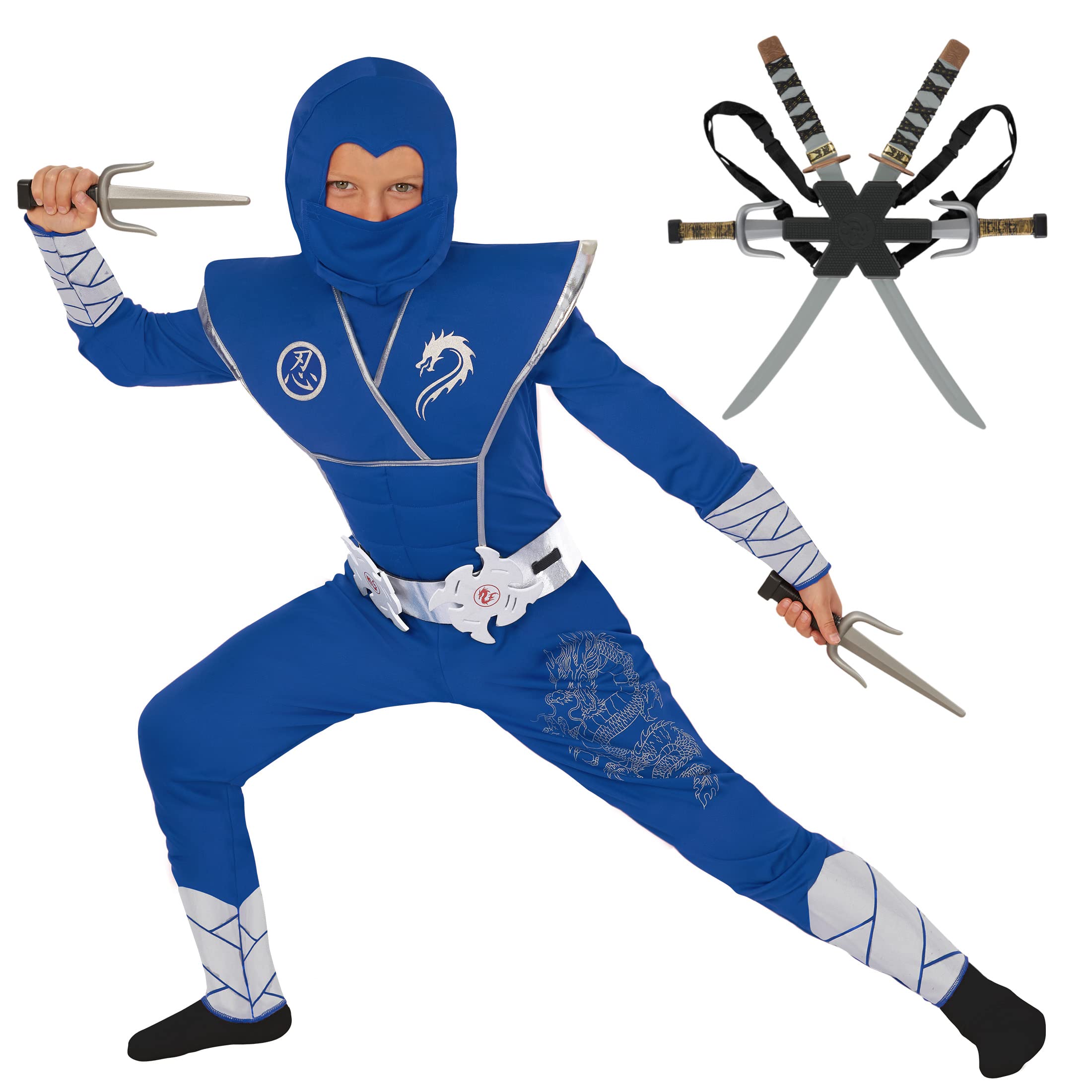 Morph Disfraz Ninja Niño, Espada Ninja, Disfraces para Halloween y Carnaval, 4-6 años