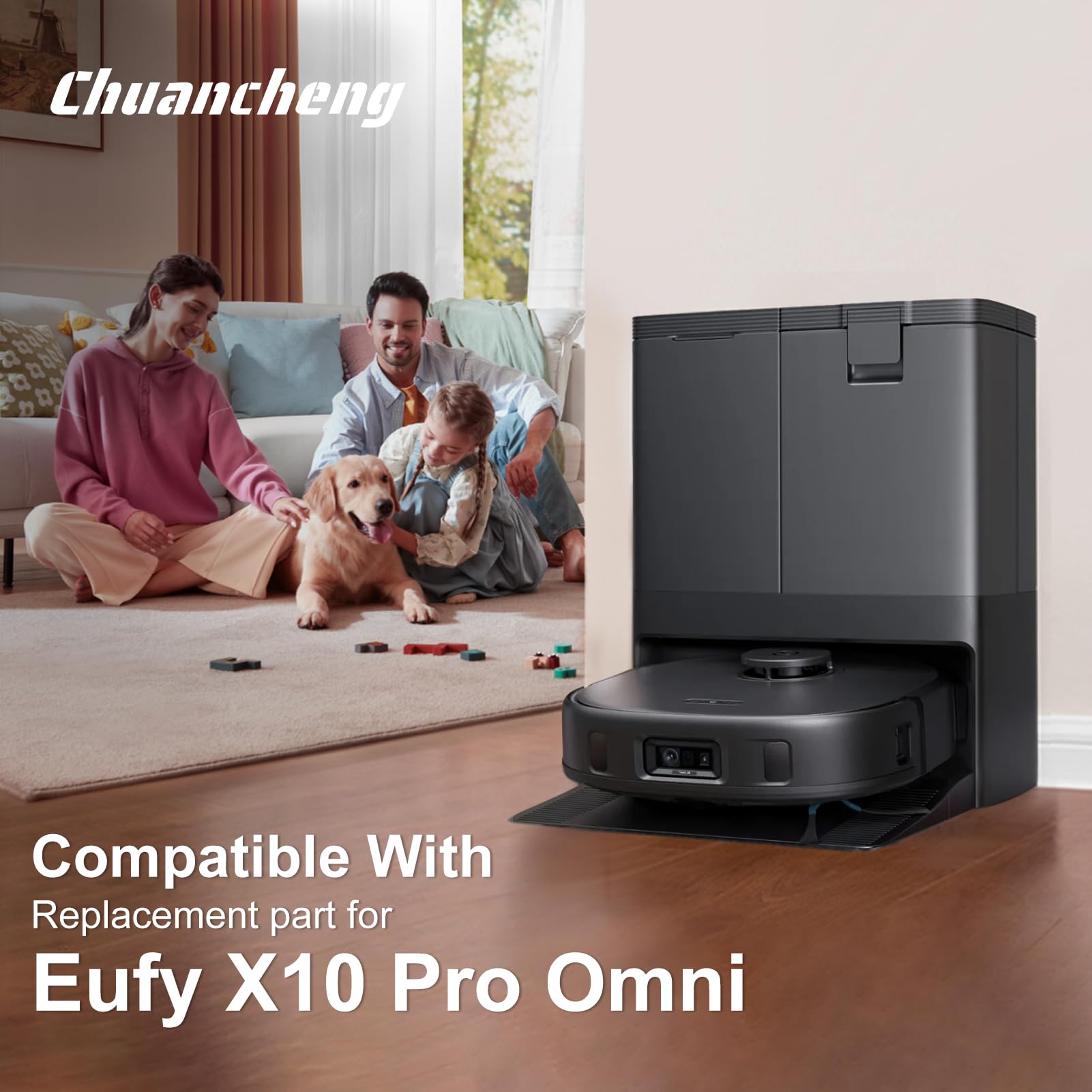 Chuancheng 16 stuks stofzuigeraccessoires, compatibel met Eufy X10 Pro Omni robotstofzuiger, 1 hoofdborstel, 4 zijborstels, 2 filter, 4 dweildoek, 4 stofzak, 1 reinigingsborstel Chuancheng 16 stuks stofzuigeraccessoires, compatibel met Eufy X10 Pro Omni robotstofzuiger, 1 hoofdborstel, 4 zijborstels, 2 filter, 4 dweildoek, 4 stofzak, 1 reinigingsborstel