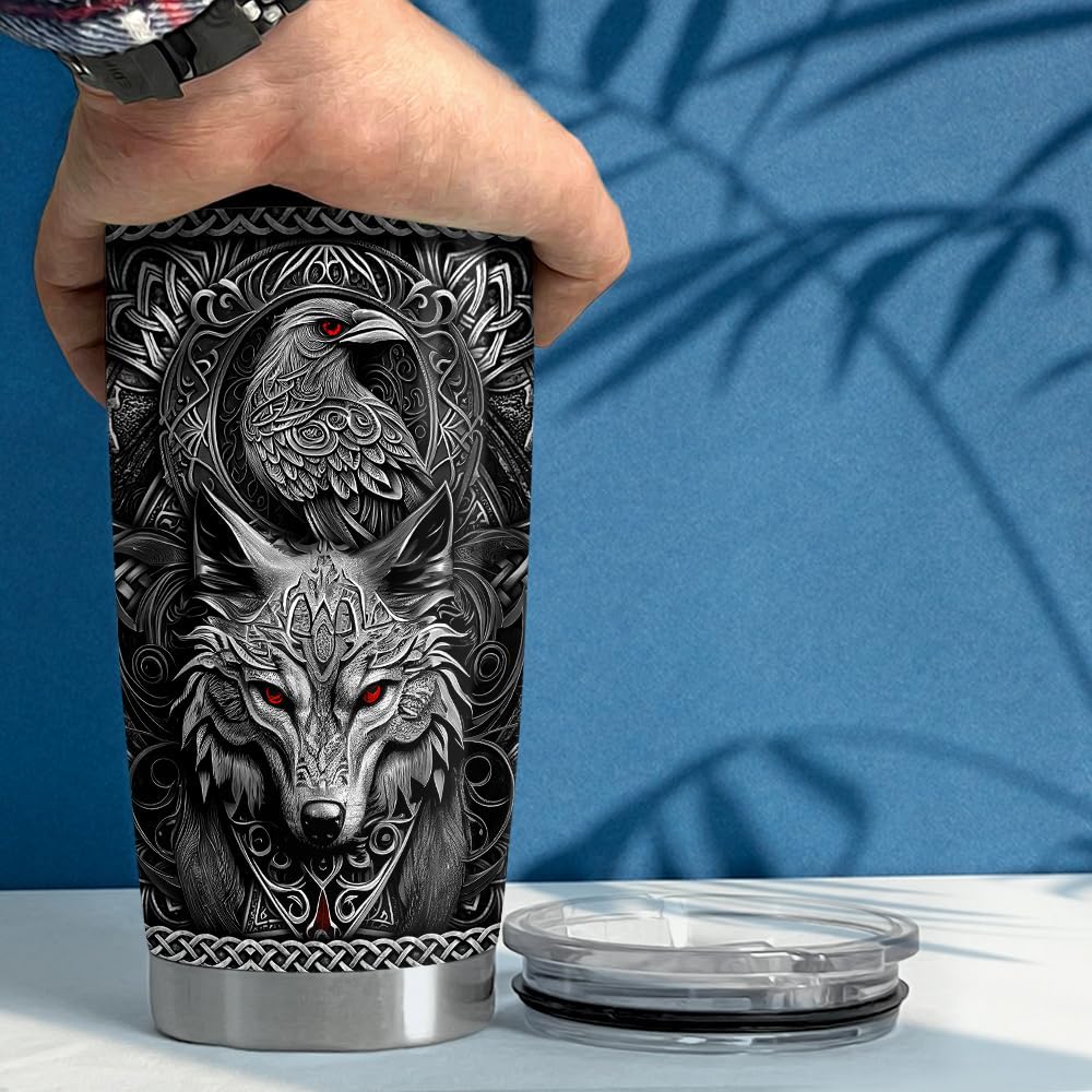 Viking Cup Tumbler 20oz Viking Gifts for Men Vikings Stainless Steel Insulated Tumblers Coffee Travel Drinking Mug Gift for Birthday Christmas - Image 5