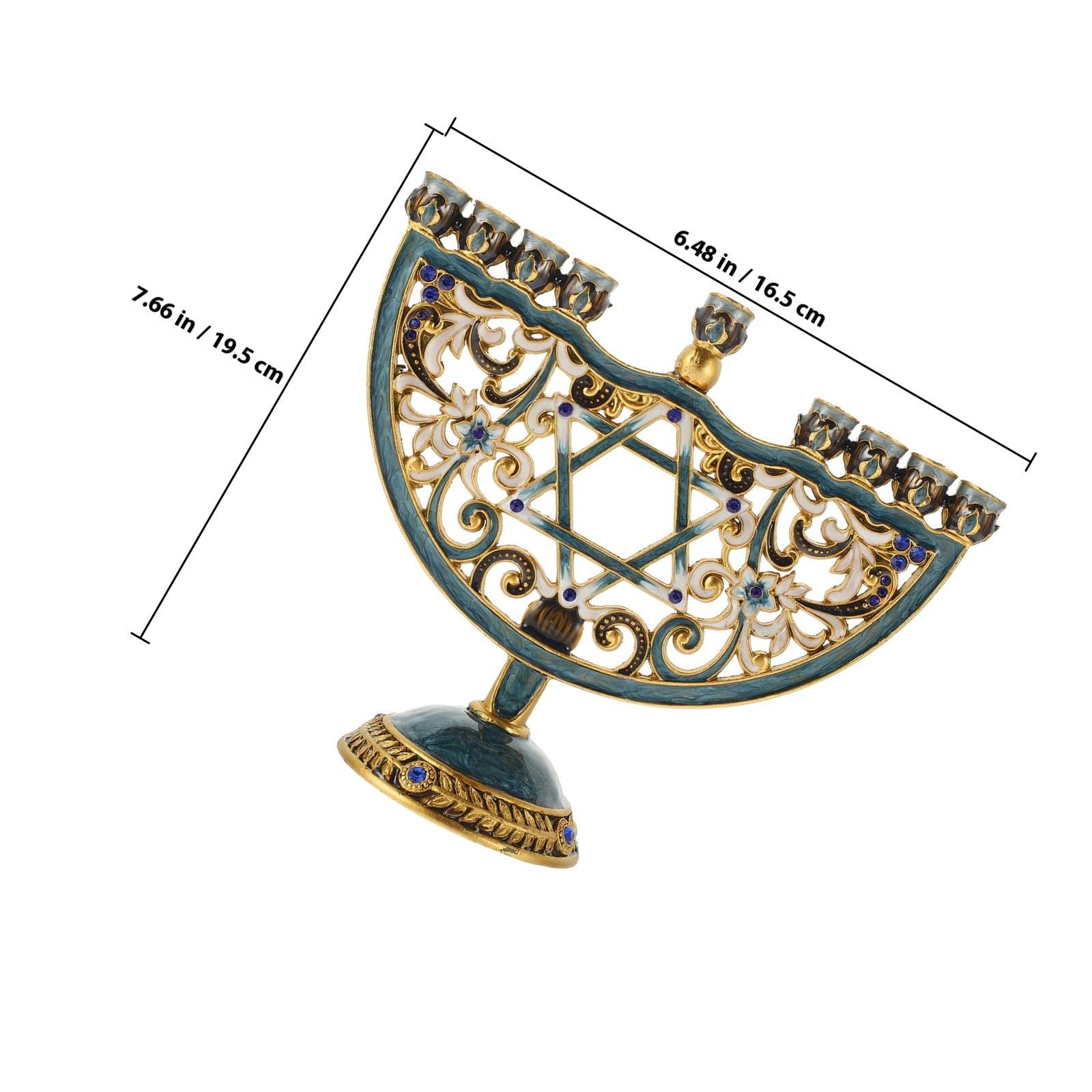 Candelabro Judío de 9 Brazos en Aleación, Decoración de Mesa para Hanukkah | Adorno de Estilo Retro, Forma Especial, Uso en Cafés y Ocasiones Diversas, Pieza Estable para Escritorio