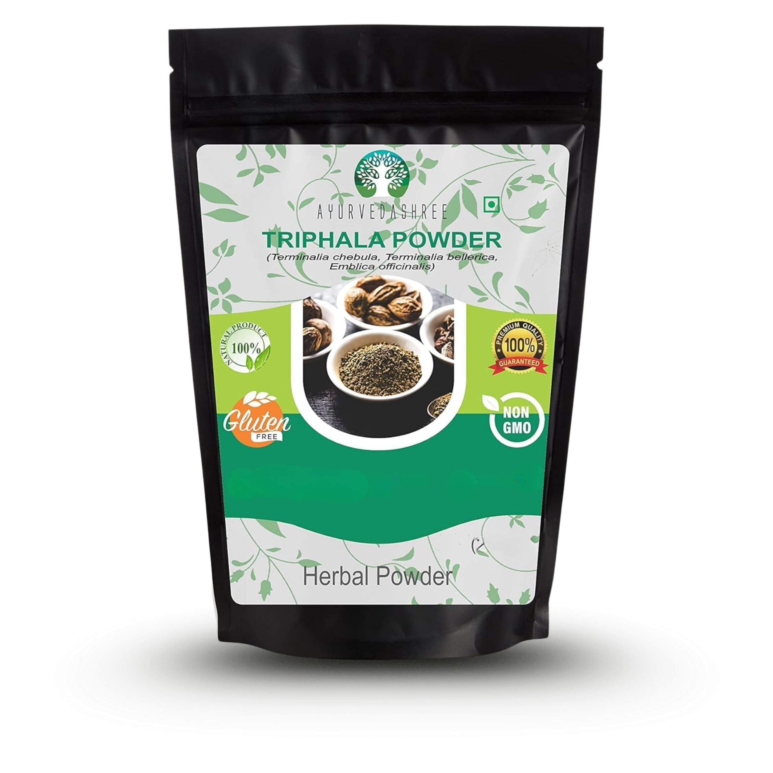 AYURVEDASHREE Triphala Powder - 1 kg Pouch, Triphala Combination of Amalaki (Emblica officinalis), Bibhitaki (Terminalia bellirica), Haritaki (Terminalia chebula)