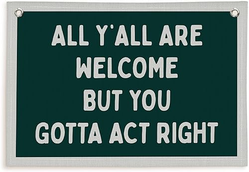 Miniatura 14 de Lacama Decoración retro de pared para dormitorio universitario, pancarta retro para colgar en la pared de la universidad con texto en inglés "All