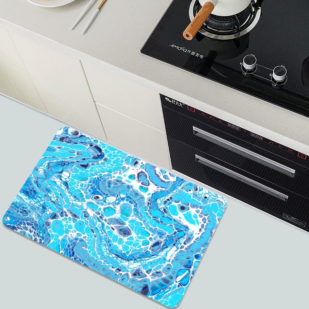 Diatomaceous Earth Bath Mat,North Carolina Blue Ink Art- Non-Slip Volume Super Absorbent Fast Drying Eco-Friendly Easy to Clean for Bathroom Kitchen Door mat 16×24Inch (40 * 60cm)