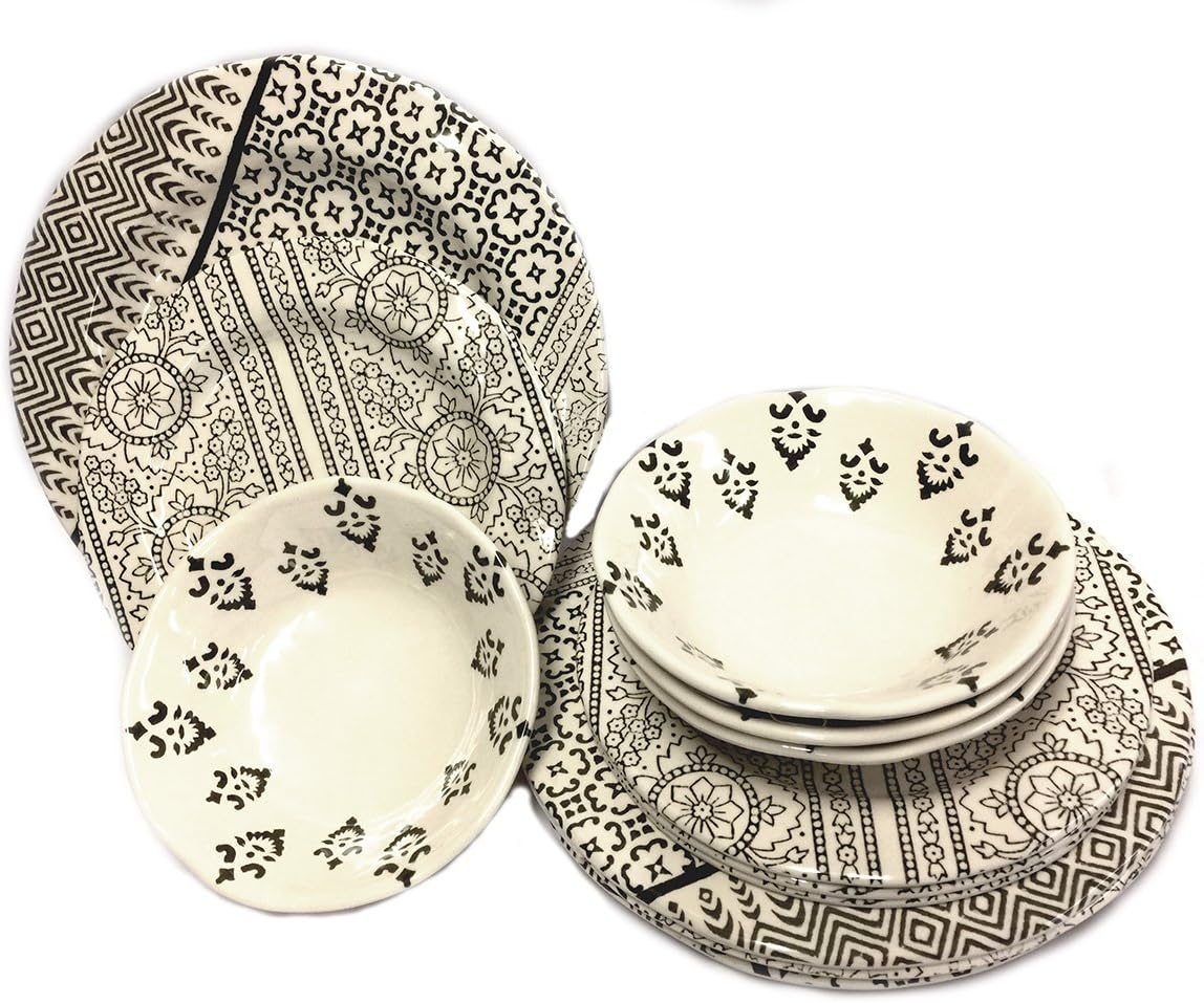 Melamine Dishes, Set of 4 Place Settings, Henna